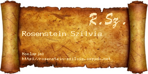 Rosenstein Szilvia névjegykártya